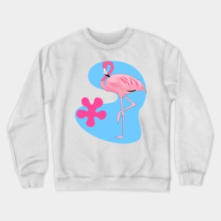 Flamingo with Retro Shapes Crewneck Sweatshirt